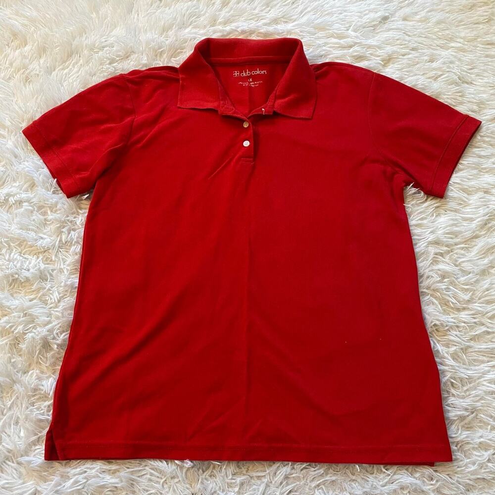 Club Colors Shirt Men Short Sleeve Collared Color‎ Red 1X NEW
